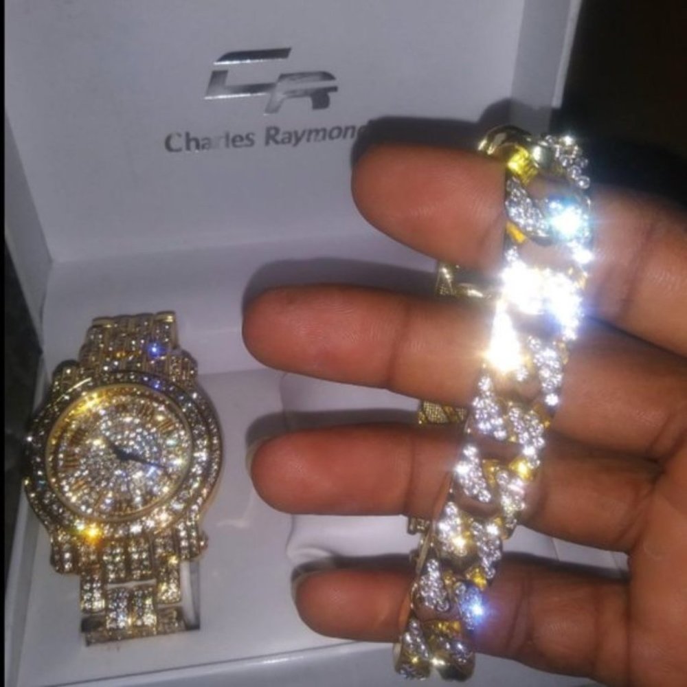 ICED Out Watch w/ Lab Simulated diamonds - Picture 3 of 3
